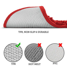 Load image into Gallery viewer, 2 Piece Bath Rug + Square Cutout Toilet Mat Set, Red