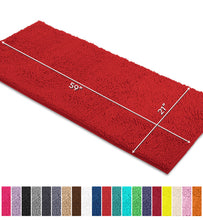Load image into Gallery viewer, Runner Microfiber Bathroom Rug, 21x59 inch, Red