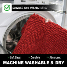 Load image into Gallery viewer, Bathroom Rugs Luxury Chenille 2-Piece Bath Mat Set, Large, Red