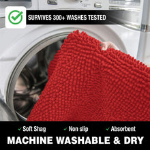 Load image into Gallery viewer, Rectangle Microfiber Bathroom Rug, 27x47 inch, Red