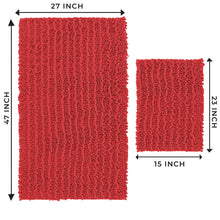Load image into Gallery viewer, Rectangular 2 Piece Bath Rug Set, 15x23 + 27x47 inch, Red