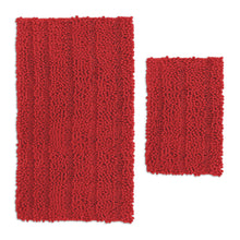 Load image into Gallery viewer, 2 Piece Rectangular Bath Rug Set, 15x23 + 27x47 inch, Red