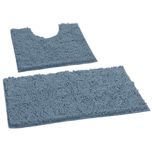 Load image into Gallery viewer, LuxUrux Bathroom Rugs Luxury Chenille 2-Piece Bath Mat Set, Sky Blue