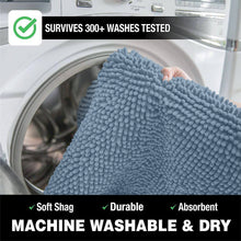 Load image into Gallery viewer, 2 Piece Bath Rug + Square Cutout Toilet Mat Set, Sky Blue