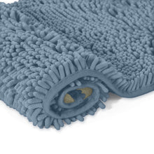 Load image into Gallery viewer, 2 Piece Bath Rug + Square Cutout Toilet Mat Set, Sky Blue