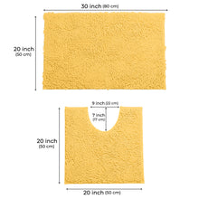 Load image into Gallery viewer, LuxUrux Bathroom Rugs Luxury Chenille 2-Piece Bath Mat Set, Sunshine Yellow