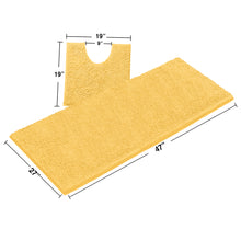 Load image into Gallery viewer, Luxury Microfiber 2-Piece Toilet & Bath Mat Set, XL, Yellow