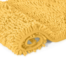 Load image into Gallery viewer, 2 Piece Bath Rug + Square Cutout Toilet Mat Set, Sunshine Yellow