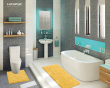 Load image into Gallery viewer, Luxury Microfiber 2-Piece Toilet & Bath Mat Set, XL, Yellow