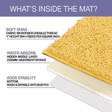 Load image into Gallery viewer, Bathroom Rugs Luxury Chenille 2-Piece Bath Mat Set, Large, Yellow