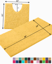 Load image into Gallery viewer, Bathroom Rugs Luxury Chenille 2-Piece Bath Mat Set, Large, Yellow