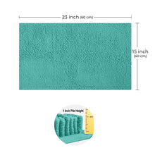 Load image into Gallery viewer, Rectangle Microfiber Bathroom Rug, 15x23 inch, Turquoise