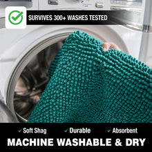 Load image into Gallery viewer, Runner Microfiber Bathroom Rug, 21x59 inch, Turquoise