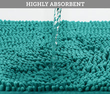 Load image into Gallery viewer, Rectangle Microfiber Bathroom Rug, 27x47 inch, Turquoise