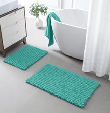 Load image into Gallery viewer, Rectangular 2 Piece Bath Rug Set | 20x30 + 15x23 inch | Turquoise