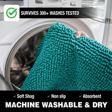 Load image into Gallery viewer, Luxury Chenille Bathroom Rugs 2-Piece Bath Mat Set, Small, Turquoise