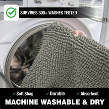Load image into Gallery viewer, 2 Piece Bath Rug + Square Cutout Toilet Mat Set, Warm Gray