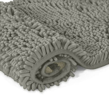 Load image into Gallery viewer, 2 Piece Bath Rug + Square Cutout Toilet Mat Set, Warm Gray