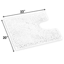 Load image into Gallery viewer, U-Shaped Toilet Bathroom Rug, 20x23, White