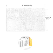 Load image into Gallery viewer, Microfiber Bathroom Rectangle Rug, 20x30 Inch, White