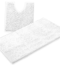 Load image into Gallery viewer, Bathroom Rugs Luxury Chenille 2-Piece Bath Mat Set, Large, White