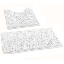 Load image into Gallery viewer, Luxury Chenille Bathroom Rugs 2-Piece Bath Mat Set, Small, White