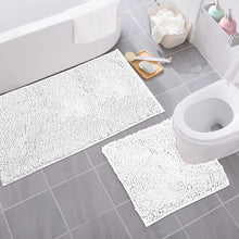 Load image into Gallery viewer, Bathroom Rugs Luxury Chenille 2-Piece Bath Mat Set, Large, White
