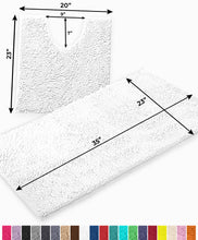 Load image into Gallery viewer, Bathroom Rugs Luxury Chenille 2-Piece Bath Mat Set, Large, White