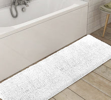 Load image into Gallery viewer, Runner Microfiber Bathroom Rug, 21x59 inch, White