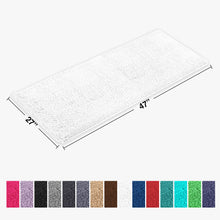 Load image into Gallery viewer, Rectangle Microfiber Bathroom Rug, 27x47 inch, White