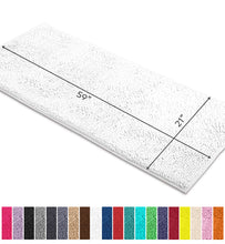 Load image into Gallery viewer, Runner Microfiber Bathroom Rug, 21x59 inch, White