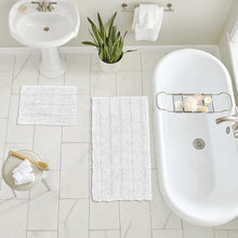 Load image into Gallery viewer, 2 Piece Rectangular Bath Rug Set, 15x23 + 24x36 inch, White