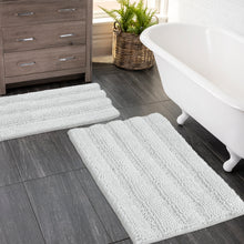 Load image into Gallery viewer, 2 Piece Rectangular Bath Rug Set, 15x23 + 20x30  inch, White