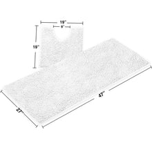 Load image into Gallery viewer, Luxury Microfiber 2-Piece Toilet & Bath Mat Set, XL, White