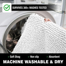 Load image into Gallery viewer, Microfiber Bathroom Rectangle Rug, 20x30 Inch, White