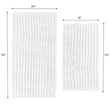 Load image into Gallery viewer, Rectangular 2 Piece Bath Rug Set | 20x30 + 15x23 inch | White