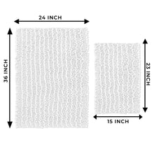 Load image into Gallery viewer, Rectangular 2 Piece Bath Rug Set, 15x23 + 24x36 inch, White