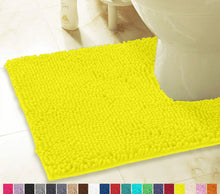 Load image into Gallery viewer, U-Shaped Toilet Bathroom Rug, 20x23, Neon Yellow