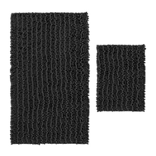 Load image into Gallery viewer, Rectangular 2 Piece Bath Rug Set, 15x23 + 27x47 inch, Black