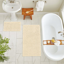 Load image into Gallery viewer, Rectangular 2 Piece Bath Rug Set, 15x23 + 24x36 inch, Cream