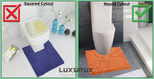 Load image into Gallery viewer, 3 Piece Set (Style A) Bath Rugs + U Shape Toilet Mat, Dark Grey