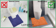 Load image into Gallery viewer, 3pc Set (Style B) Bath Rug + U Shape Toilet Mat + Round Toilet Lid Cover Rug, Beige