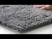 Load and play video in Gallery viewer, LuxUrux Bathroom Rugs Luxury Chenille 2-Piece Bath Mat Set, Lavender