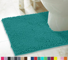 Load image into Gallery viewer, U-Shaped Toilet Bathroom Rug, 20x23, Turquoise