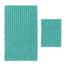 Load image into Gallery viewer, Rectangular 2 Piece Bath Rug Set, 15x23 + 27x47 inch, Turquoise