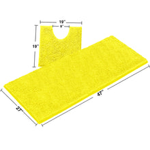 Load image into Gallery viewer, Luxury Microfiber 2-Piece Toilet & Bath Mat Set, XL, Lemon