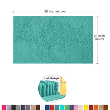 Load image into Gallery viewer, Microfiber Bathroom Rectangle Rug, 20x30 Inch, Turquoise