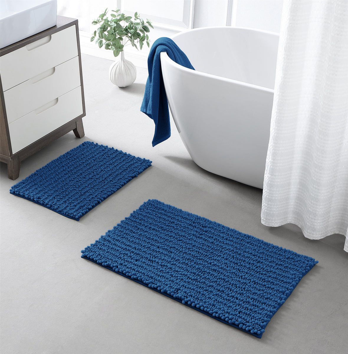 LuxUrux Lavender Bathroom Rug Set–Extra-Soft Plush Bath mat Shower Bathroom  Rugs,1'' Chenille Microfiber Material, Super Absorbent (Rectangular Set