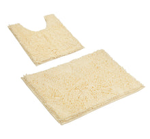 Load image into Gallery viewer, Bathroom Rugs Luxury Chenille 2-Piece Bath Mat Set, Large, Cream
