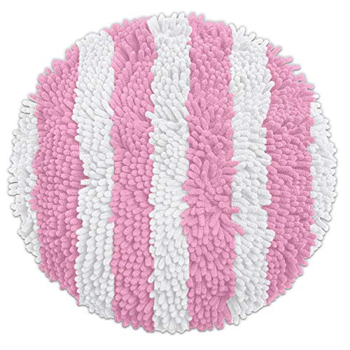 LuxUrux Toilet Lid Cover, Elongated, Striped Pink